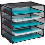 Wholesale - Desk Organizer Tray - Letter Tray in Black Metal Mesh Organizer C/P 6